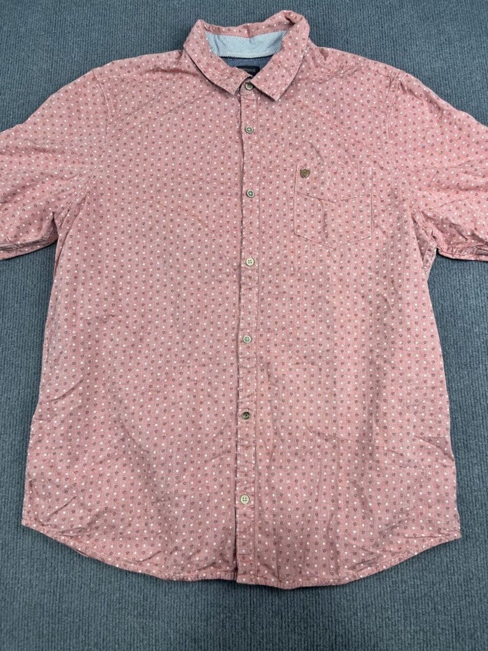 Buffalo David Bitton Mens red Patterned Short Sleeve Button-Up Shirt 2XL